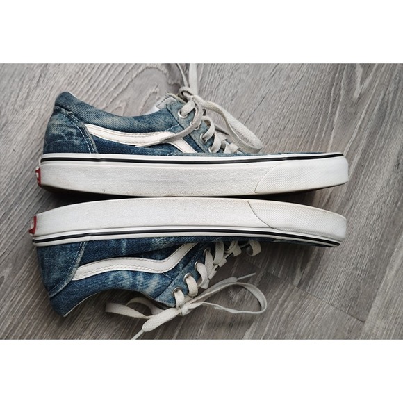 Vans Off The Wall Canvas Denim Sneakers Men 7‎ Classic White Blue - Picture 6 of 10